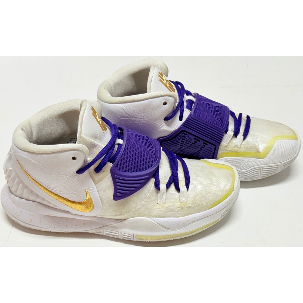 Nike Kyrie 6 By You White‎ Purple Gold Basketball Shoes CT1019-991 Mens 7.5